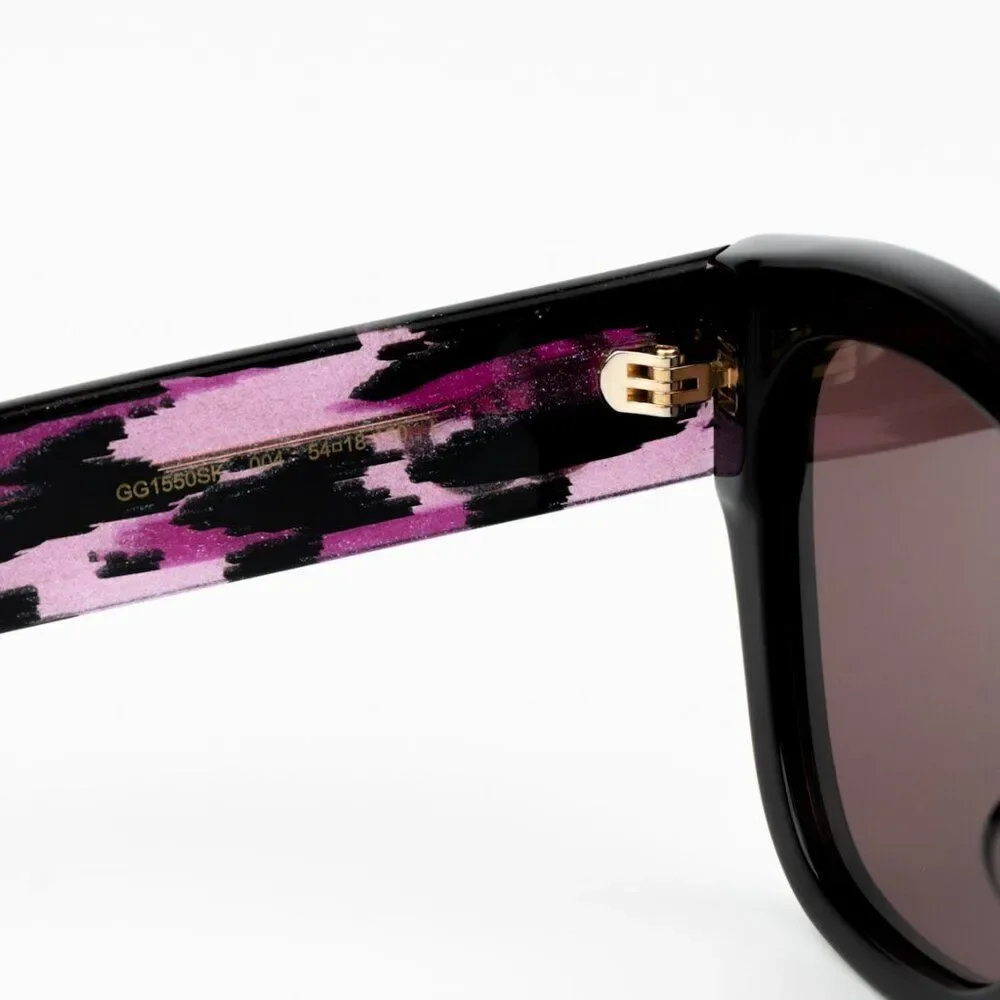 NEW Gucci GG1550SK 004 Black Red Women Square Sunglasses GG 1550SK